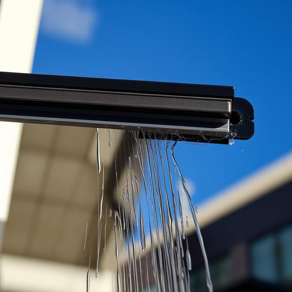 Kristallklare Glasfläche nach Fensterreinigung mit Profi-Abzieher